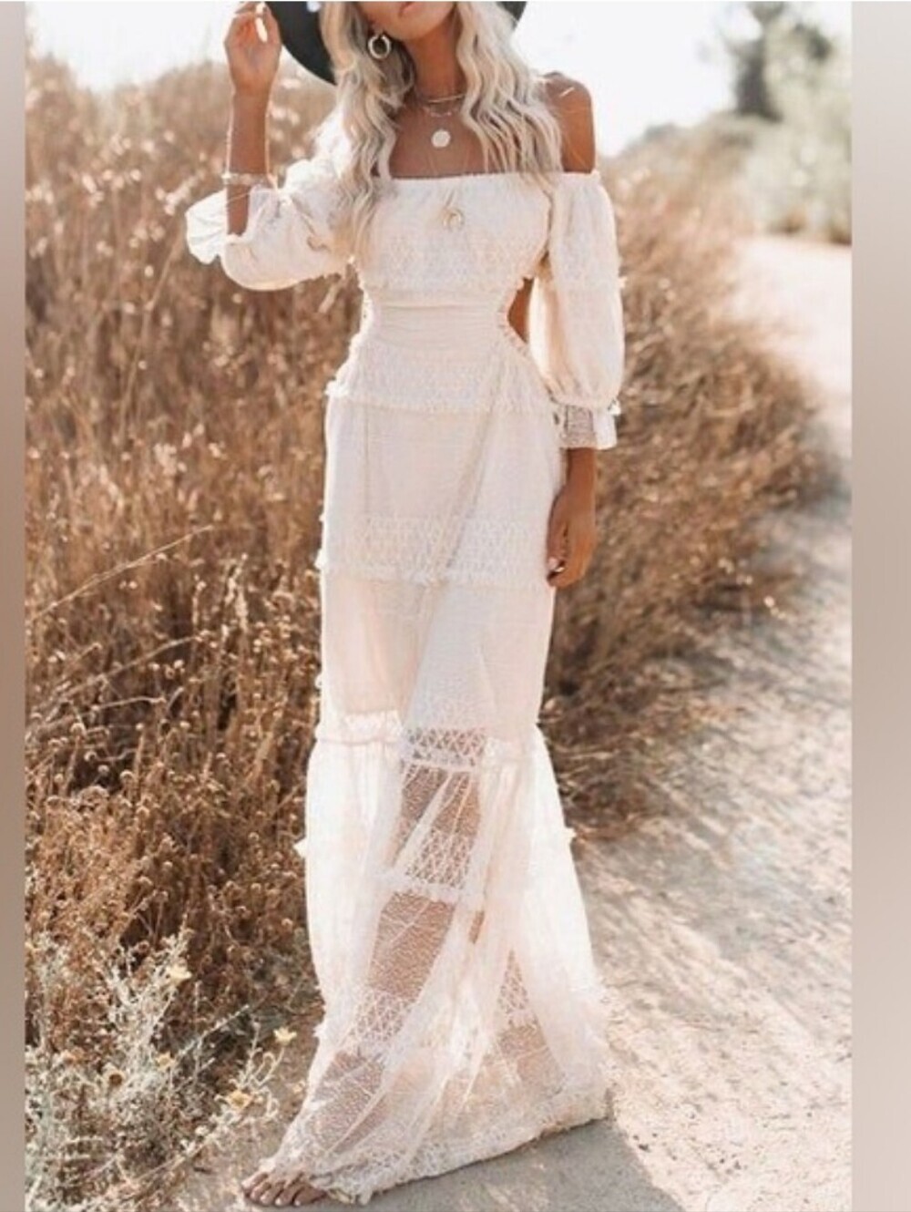 Skylar Rose off-shoulder maxi dress Sz